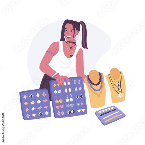 Hand made jewelry isolated cartoon vector illustrations.