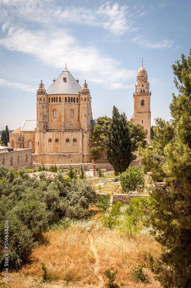 Abbaye de la Dormition vue depuis le rempart sud de Jérusalem