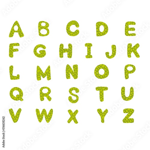 Set English cartoon alphabet for stickers and kids and school accessories and notebooks and fabrics and wrapping paper