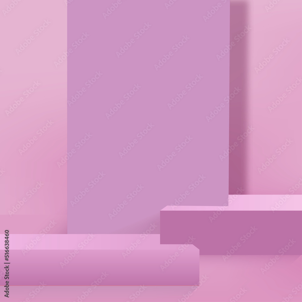 3d pink podium and minimal pink wall scene. 3d podium minimal abstract background. Vector 3d pink podium and minimal pink wall scene. 3d podium minimal abstract background. Vector