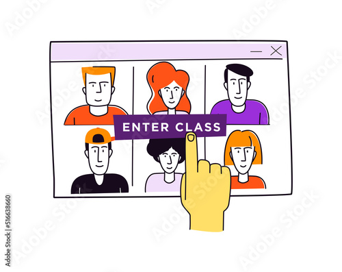 Virtual class. Online Learning School Education Program. Self-study video lesson.