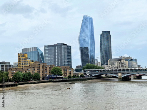 city skyline from the river thames