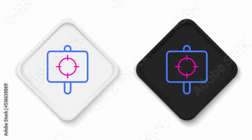 Line Target sport icon isolated on white background. Clean target with numbers for shooting range or shooting. Colorful outline concept. Vector