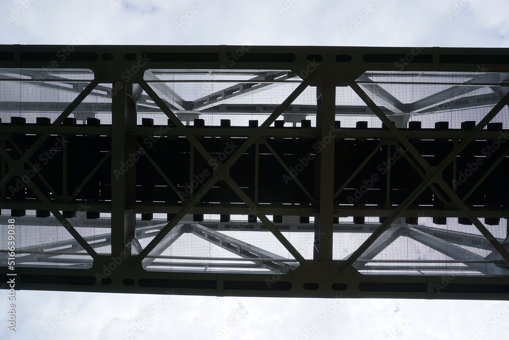 Truss train bridge - view from below