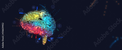 Conceptual technology illustration of artificial intelligence