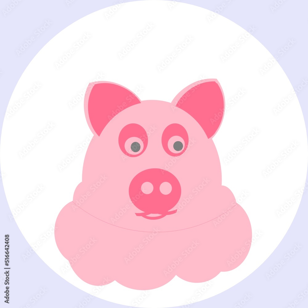 Fototapeta premium Pig on a white background.
