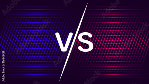 A versus poster with a red and blue grid