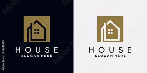 House logo design template with creative concept
