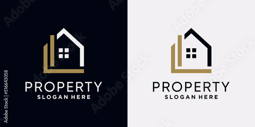 Home property logo design template with creative modern concept