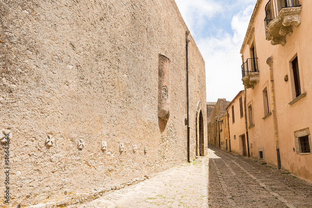 Walking around the Streets of Erice, Province of Trapani, Sicily, Italy.