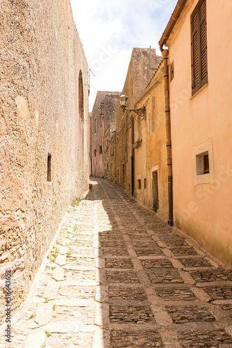 Walking around the Streets of Erice, Province of Trapani, Sicily, Italy. © faustoriolo