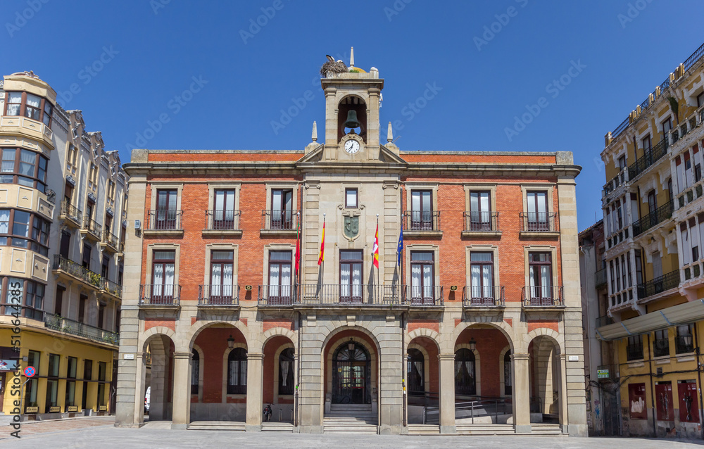 Town hall on the Plaza Mayor of Zamora, Spain