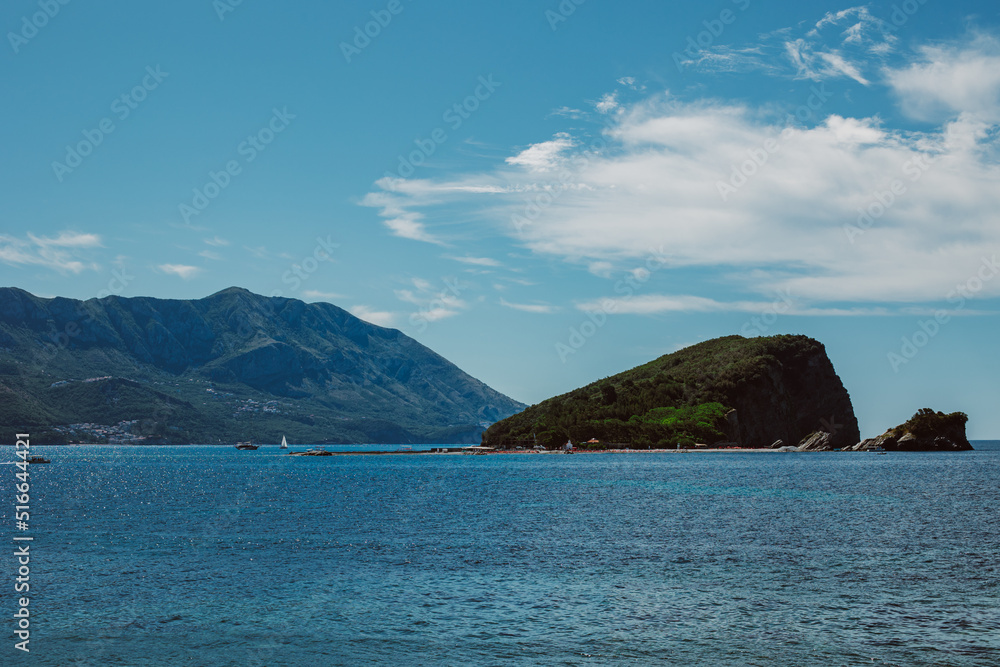 Amazing view of St.Nicholas island and the sea near Budva. Amazing view of St.Nicholas island and the sea near Budva.