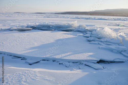 Lake Baikal ice near Olkhon island.