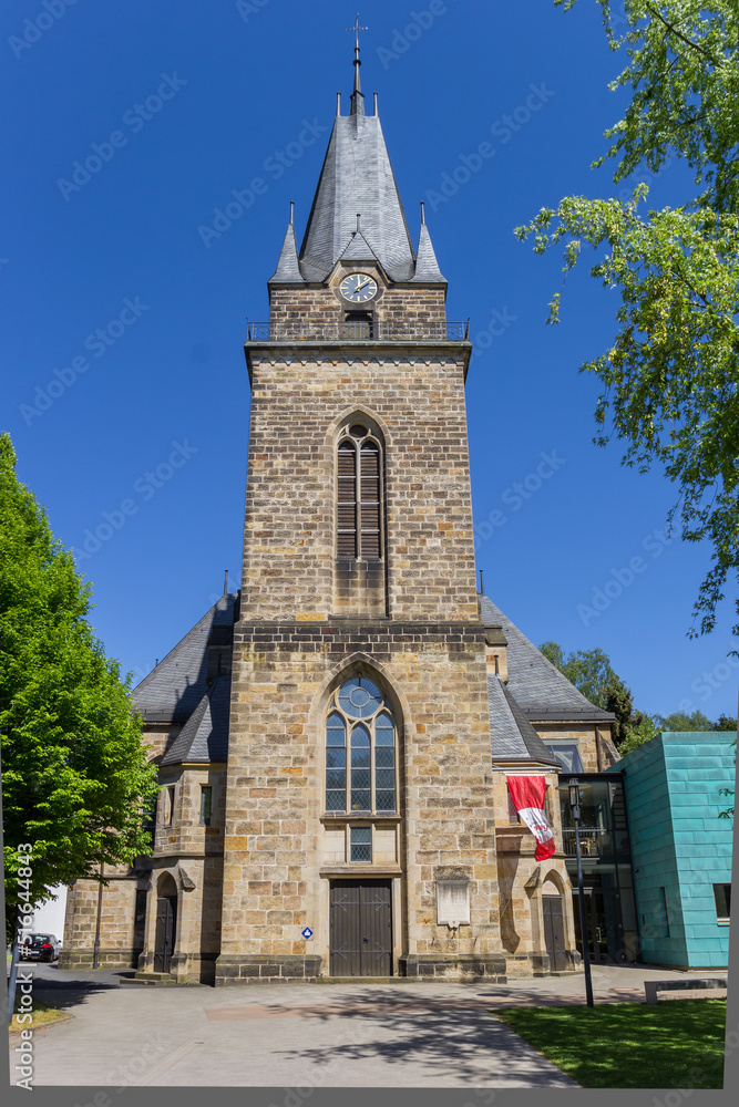 Front of the historic Petri church in Herford, Germany Front of the historic Petri church in Herford, Germany