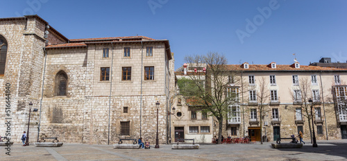 Panorama of the Plaza San Lesmes square in Burgos, Spain