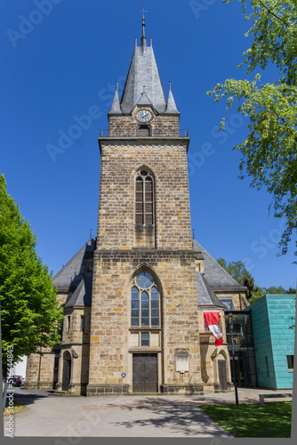 Front of the historic Petri church in Herford, Germany