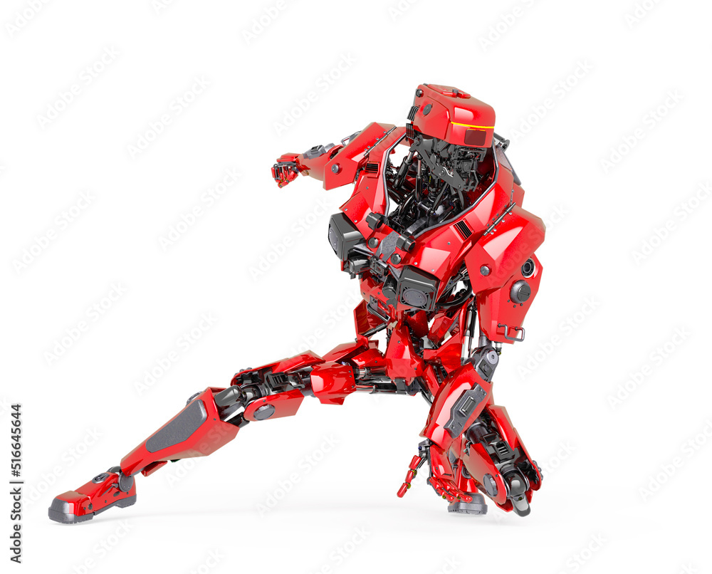 master robot you are crouched in white background master robot you are crouched in white background
