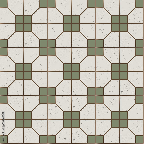 Vector Retro Iconic Old Hong Kong Flooring Tiles Seamless Pattern for Products or Wrapping Paper Prints.