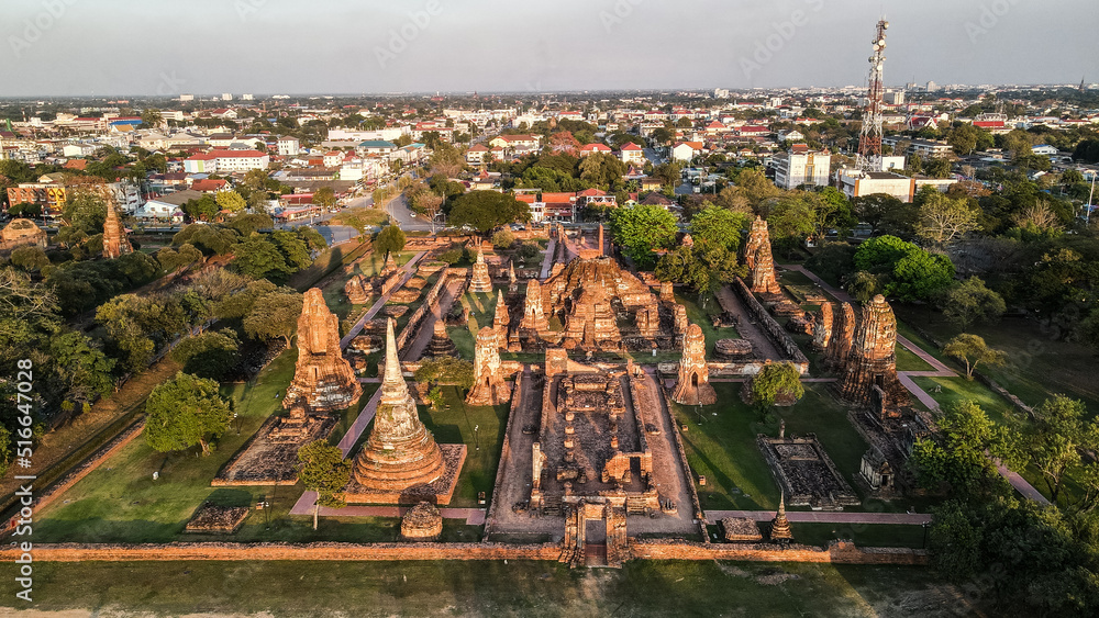 The historical city of Ayutthaya in Thailand