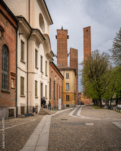 Bilde på lerret View of the three old medieval towers near University of Pavia, Lombardy, Italy