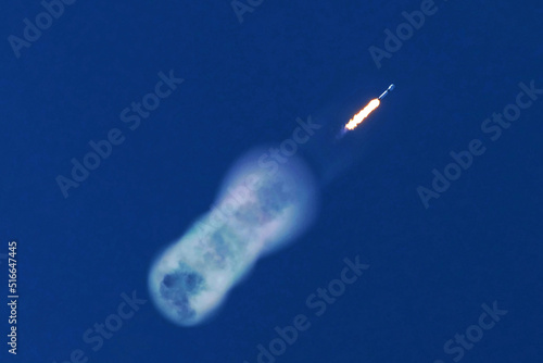 Rocket launch. Elements of this image furnished by NASA