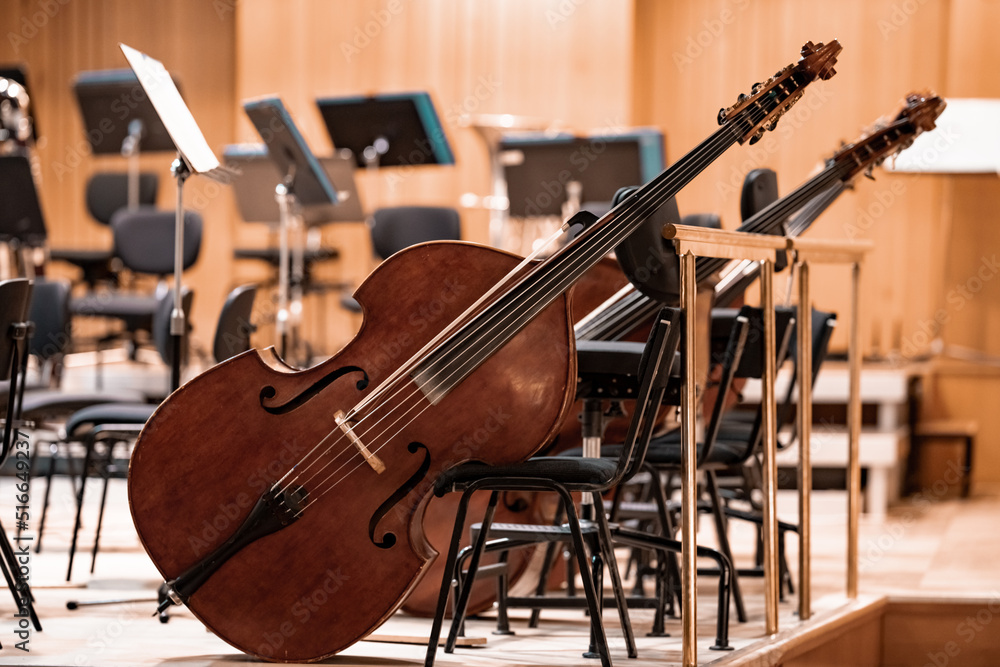 Fototapeta premium cello on the stage of the Philharmonic during a concert