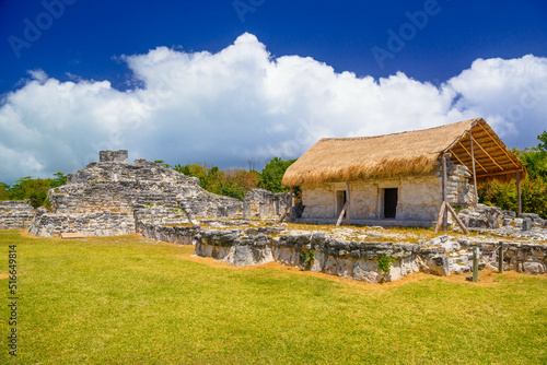 Ancient ruins of Maya in El Rey Archaeological Zone near Cancun, Yukatan, Mexico photo