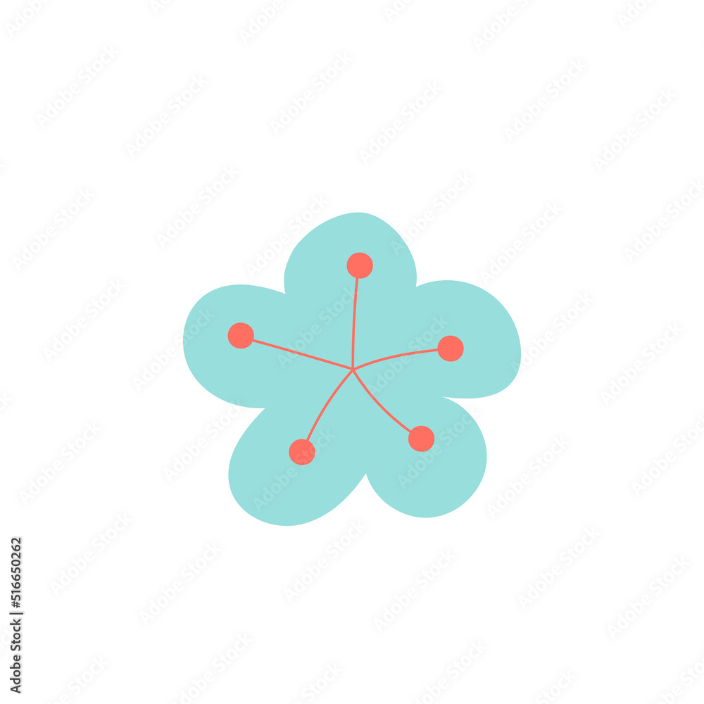 70s Retro Flower Clipart Elements