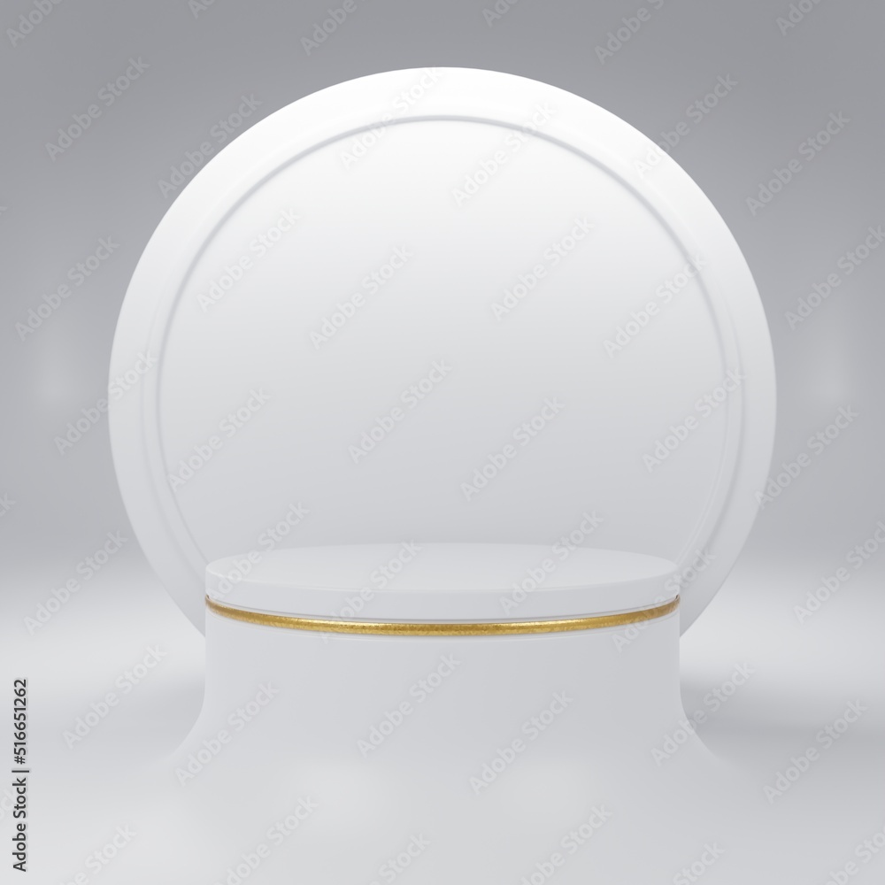 Premium stand with background and gold rim. 3d rendering Premium stand with background and gold rim. 3d rendering