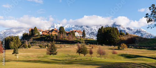Beautiful View of the Llao Llao hotel in the City of San Carlos de Bariloche, Patagonia, Argentina. photo