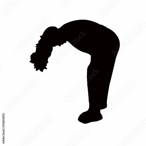 a woman shaking hairs, silhouette vector