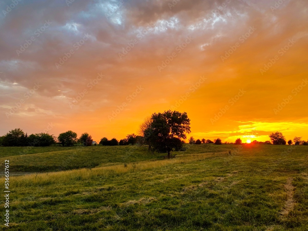 Sunset at the farm in Carrollton Missouri Sunset at the farm in Carrollton Missouri