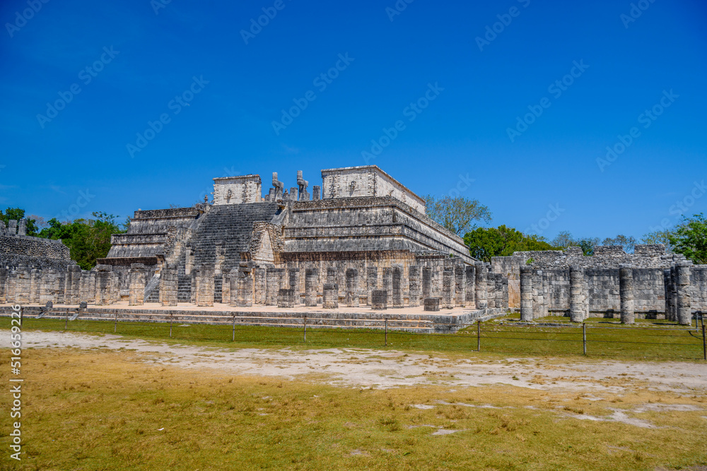 Temple of the Warriors in Chichen Itza, Quintana Roo, Mexico. Mayan ruins near Cancun Temple of the Warriors in Chichen Itza, Quintana Roo, Mexico. Mayan ruins near Cancun