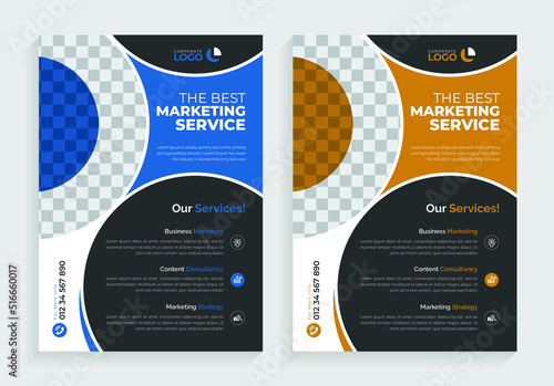 Professional and creative modern business flyer design. marketing layout in a4 size