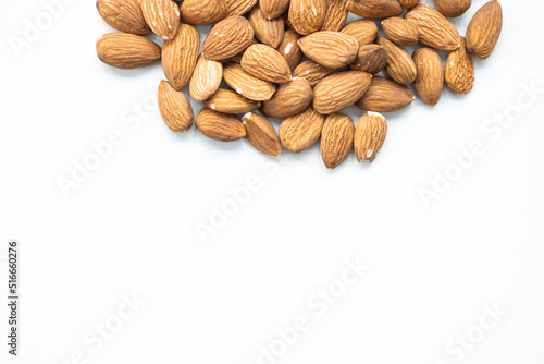 Almonds isolated on white.