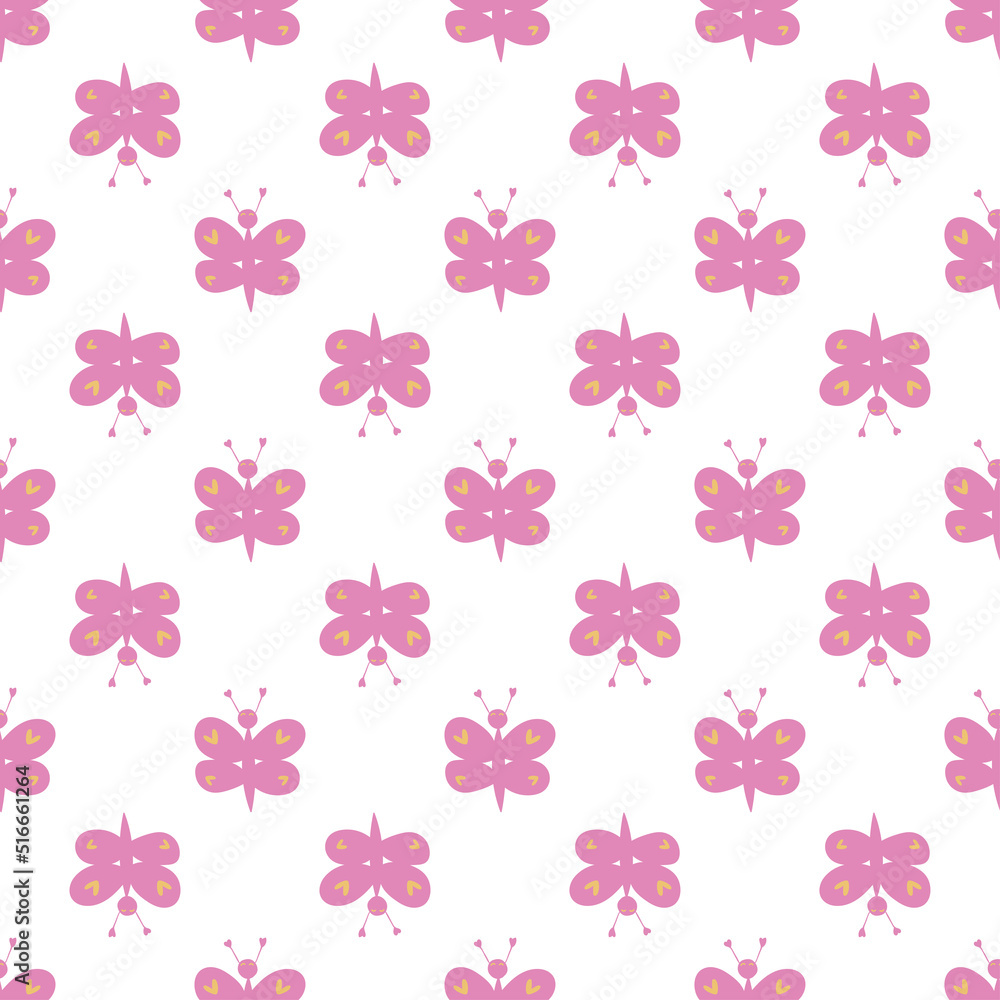 Seamless vector pattern with cute butterflies. Decorative background in modern style. Trendy texture for design. Seamless vector pattern with cute butterflies. Decorative background in modern style. Trendy texture for design.