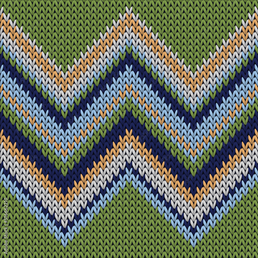 Obraz premium Fashionable zig zal lines knitted texture