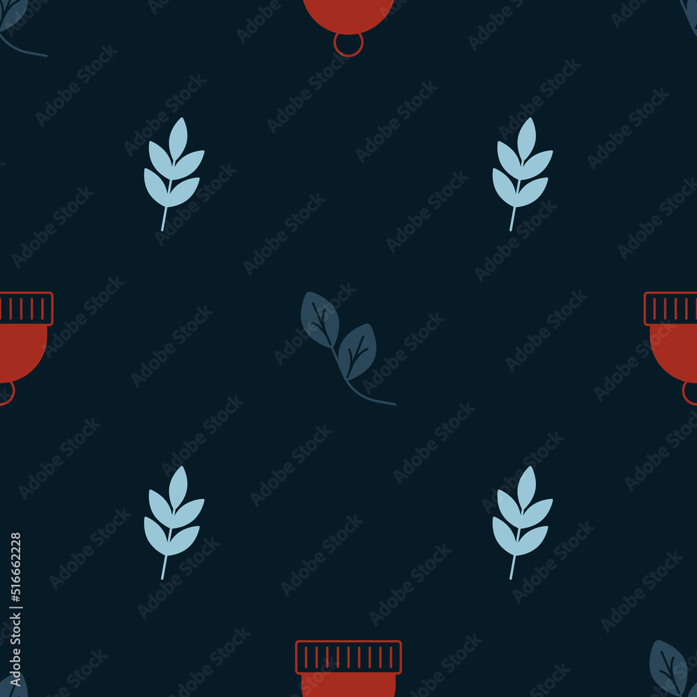 Set Winter hat, Leaf and on seamless pattern. Vector Set Winter hat, Leaf and on seamless pattern. Vector