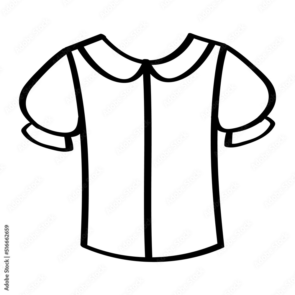 Blouse icon. Childish clothing and school accessories icon Blouse icon. Childish clothing and school accessories icon