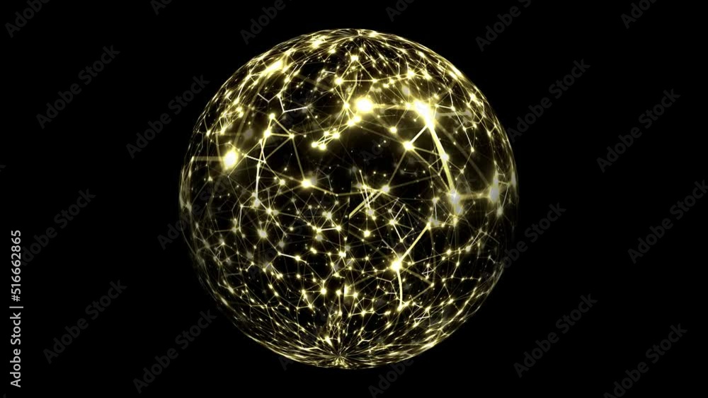 Abstract Plexus Technology Science on rotating sphere concept Abstract Plexus Technology Science on rotating sphere concept