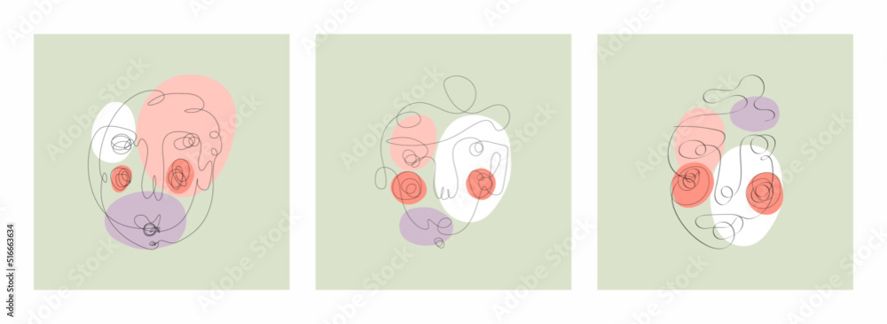 Set of Abstract portrait in painting style. Vector illustration. Set of Abstract portrait in painting style. Vector illustration.