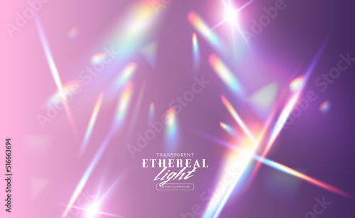 Ethereal Overlay crystal light refraction pattern for adding effects to background layouts. Vector illustration.
