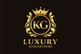 Initial KG Letter Royal Luxury Logo template in vector art for luxurious branding projects and other vector illustration.