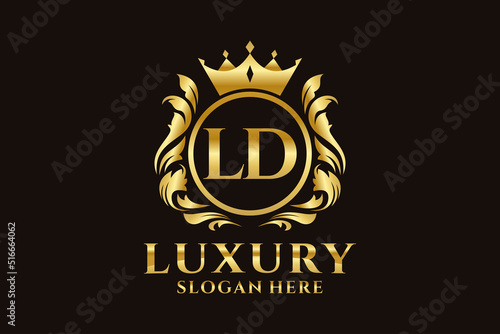 Initial LD Letter Royal Luxury Logo template in vector art for luxurious branding projects and other vector illustration. photo