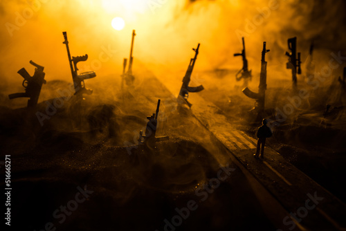 Fotografiet Creative artwork decoration war on Ukraine