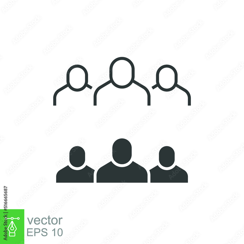 People glyph and line icon, persons solid and outline vector illustration, group linear pictogram isolated on black. EPS 10 People glyph and line icon, persons solid and outline vector illustration, group linear pictogram isolated on black. EPS 10