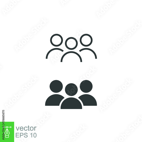 People glyph and line icon, persons solid and outline vector illustration, group linear pictogram isolated on black. EPS 10