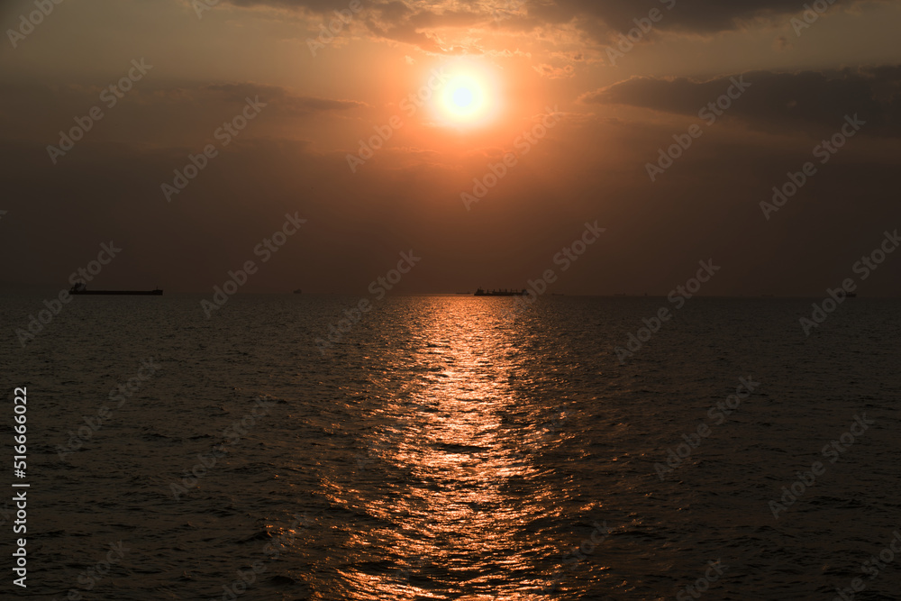 sunset over the sea