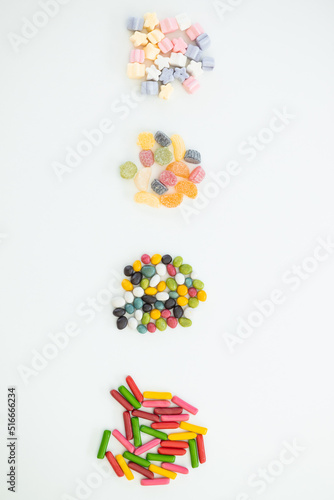 Happy birthday or party background. Sweets and candies